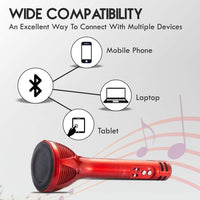 WS-1698 Handheld Wireless Microphone Mic with Audio Recording Bluetooth Speaker & Karaoke Feature for All Tablets PCs Android Smartphones