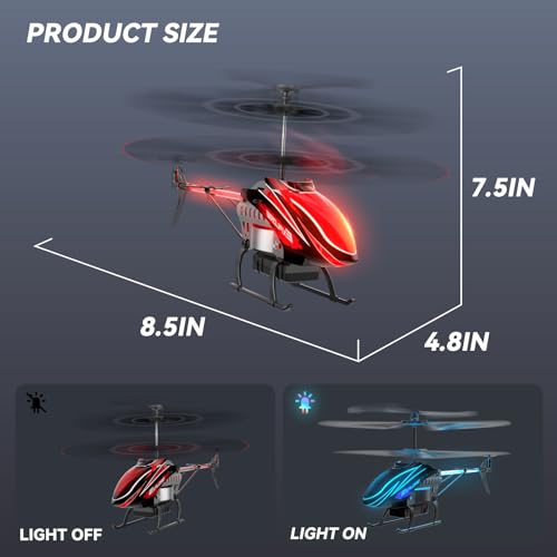 BUSSGO RC Helicopter, Remote Control Helicopter for Kids with 30Mins Flight(2 Batteries), 7+1 LED Light Modes, Altitude Hold, RC Toys for Boys Girls