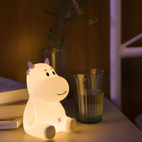 Cute Pet  Night Light, Animal Cow LED Night Lamp, Children's Bedroom Silicon Bedside Table Lamps, with USB Port, RGB Colorful Atmosphere Lights, Timer Sleep Light, for Girls Boy Gifts, Seven Color Mods with Touch Sensor.
