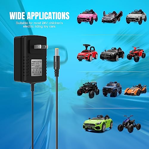 24V Charger for Kids Ride On Car Toys 24 Volt Battery Charger Wrangler SUV Kid Trax Dynacraft Toy Car Jeep ATV Quad Disney Electric Ride-On Charger 24V Battery Charger