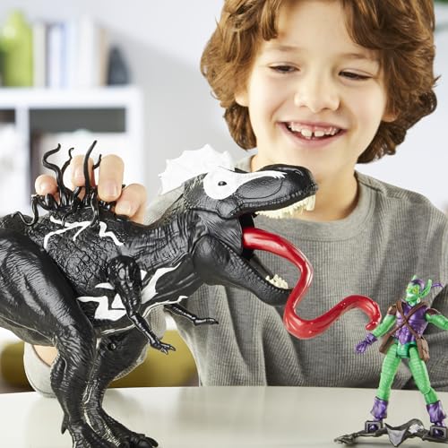 Spider-Man Marvel Epic World of Action VenomVersus Venomsaurus Rex 16-Inch (40cm) Action Figure with Dino Chomp Action, Super Hero Toys for Kids Ages 4+