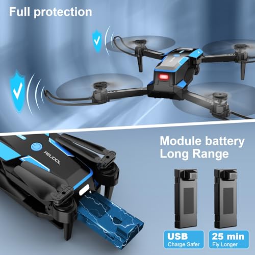 Drone with 1080P Camera - Foldable Remote Control Quadcopter with Gesture Control, 3D Flip, One Key Start, Emergency Stop, 2 Batteries, Easier to use, Toy for Kids Adult Beginners