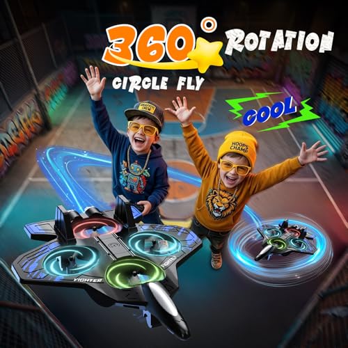 Foam Remote Control Airplanes, RC Planes with Light, RCAirplane Fighter Jet for Kids Adults 8-16, 360° Flip, Stunt Roll,Drones for Kids 8-12, Airplane Toy Gifts for Kids Boys(Blue)