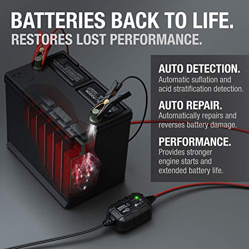 NOCO GENIUS5: 5A 6V/12V Smart Battery Charger – Automatic Maintainer, Trickle Charger & Desulfator with Overcharge Protection & Temperature Compensation – for Lead-Acid & Lithium Batteries