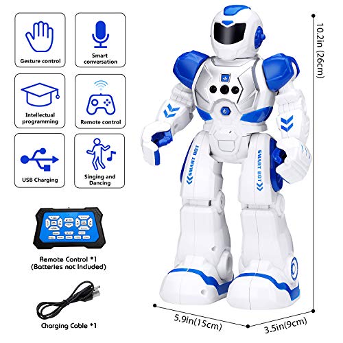 KingsDragon Robots Toy for Kids, RC Gesture Sensing Toy, Interactive Walking Singing Dancing Robot Birthday Presents for Boys Girls Age 6 7 8 9 Years Old