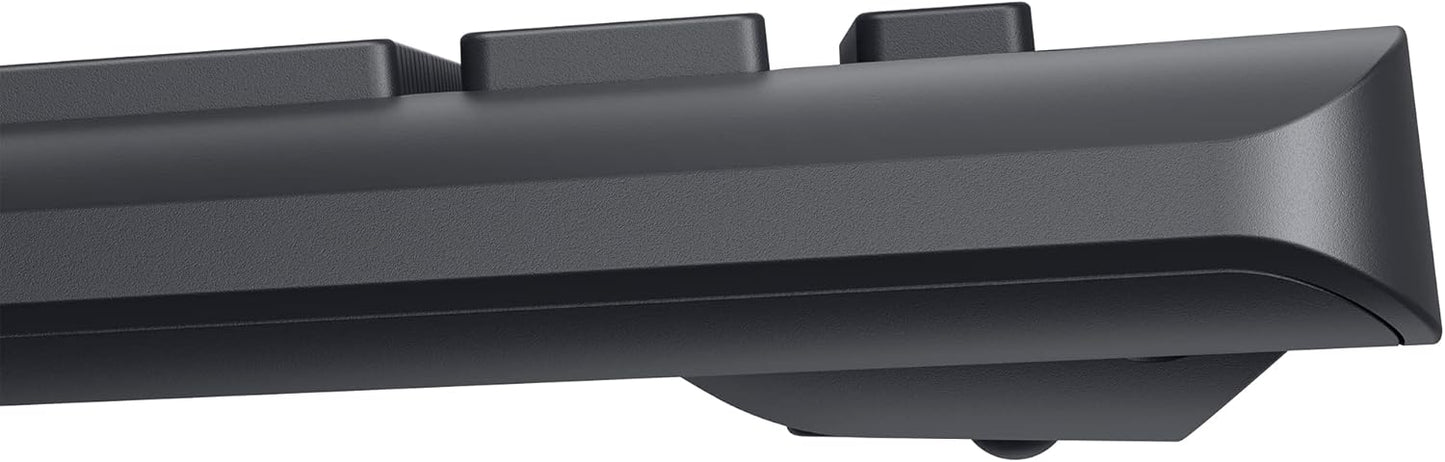 Dell Wireless Keyboard and Mouse - KM3322W, Wireless - 2.4GHz, Optical LED Sensor, Mechanical Scroll, Anti-Fade Plunger Keys, 6 Multimedia Keys, Tilt Leg - Black