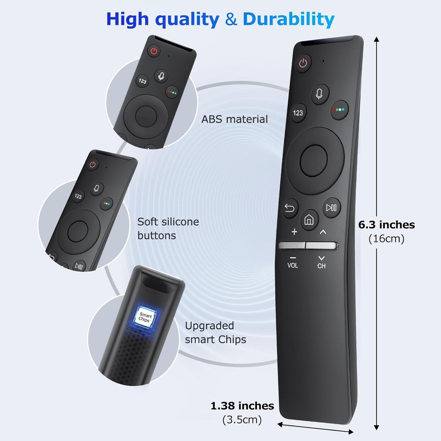 Voice Replacement for Samsung-Smart-TV-Remote, New Upgraded BN59-1266A for Samsung Remote Control with Voice Function. 1-Year Warranty.