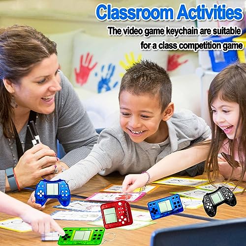 12 Pcs Video Game Party Favors for Kids, Mini Video Game Keychain as Return Gifts for Birthday Party, Classroom Prizes, Goodies Bags Stuffer