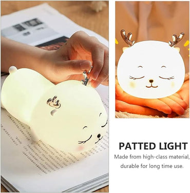 Silicone Deer Touch Lamp Night Light for Kids Deer Gifts for Teen Girls Boys Women Nightlight Lamp Cute Stuff Kawaii Baby Room Decor Gifts for Girlfreinds Item with 7 multicolur