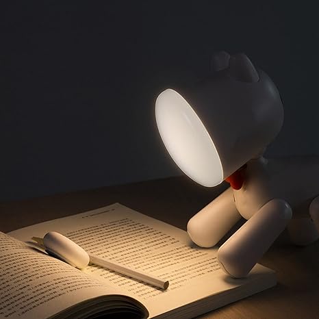 Animal LED Night Light Cute Puppy Shape Lamp USB Charging port Adjustable Brightness & Children's Eye Care Night light, for Living Room Bedroom, Dining Room Energy Saving Bedside Lamp With Tail Switch