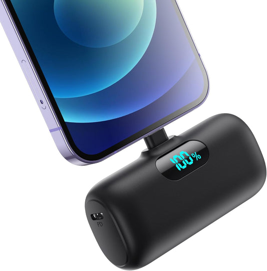 Small Portable Charger for iPhone 5000mAh, PD Fast Charging Power Bank,Mini Battery Pack Portable Phone Charger Travel Essentials for iPhone 14/14 Pro Max/13/13 Pro/12 Pro/11/XS/XR/X/8/7/6/SE Series
