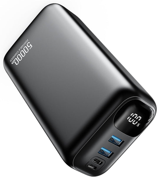 PIFFA Portable Charger Power Bank - 50000mAh Battery Pack, 22.5W Fast Charging Powerbank,Travel Essential for Portable Phone Charger, USB-C Phone Charger for iPhone 17/16/15/14/13 Samsung Google etc