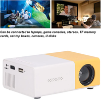 Portable Mini Home Theater LED Projector with Remote Controller, 3500 lm LED Corded Projector UC500 Support HDMI, AV, SD, USB Interfaces (Yellow)