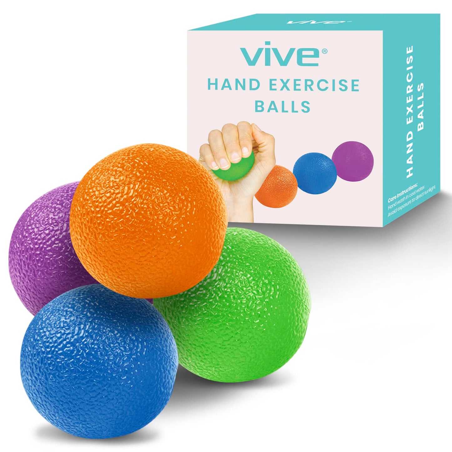 Vive Hand Therapy Squeeze Balls β Grip Strengthener & Exercise Set for Fingers, Wrists & Forearms (Arthritis, Carpal Tunnel, Stress Relief, Rehab Video App Included)