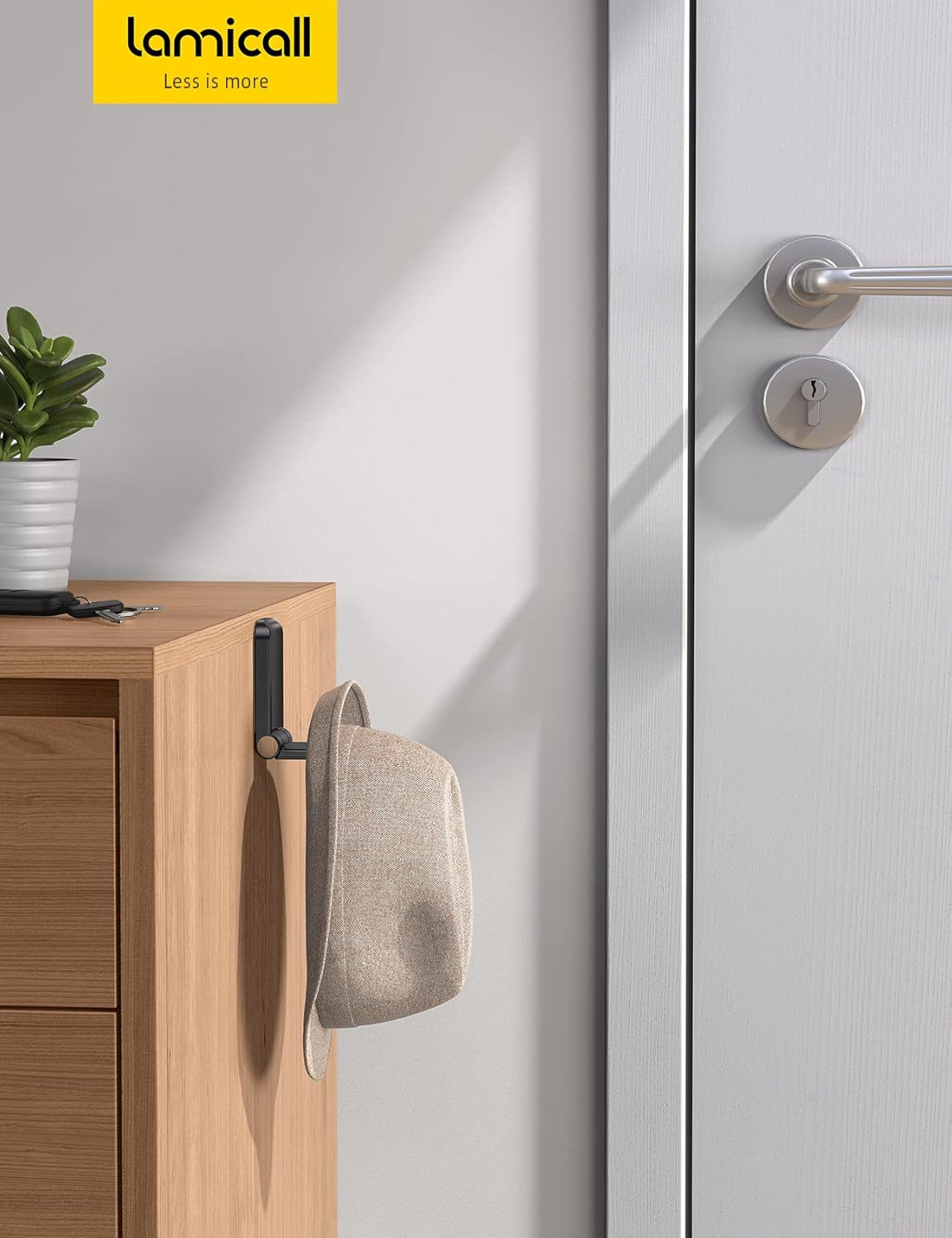 Lamicall Headphone Stand, Sticky Headset Hanger - Adhesive Headphone Holder Hook Mount, Headset Stand Holder Clip Under Desk, Earphone Clamp for Airpods Max, HyperX, Sennheiser, Black