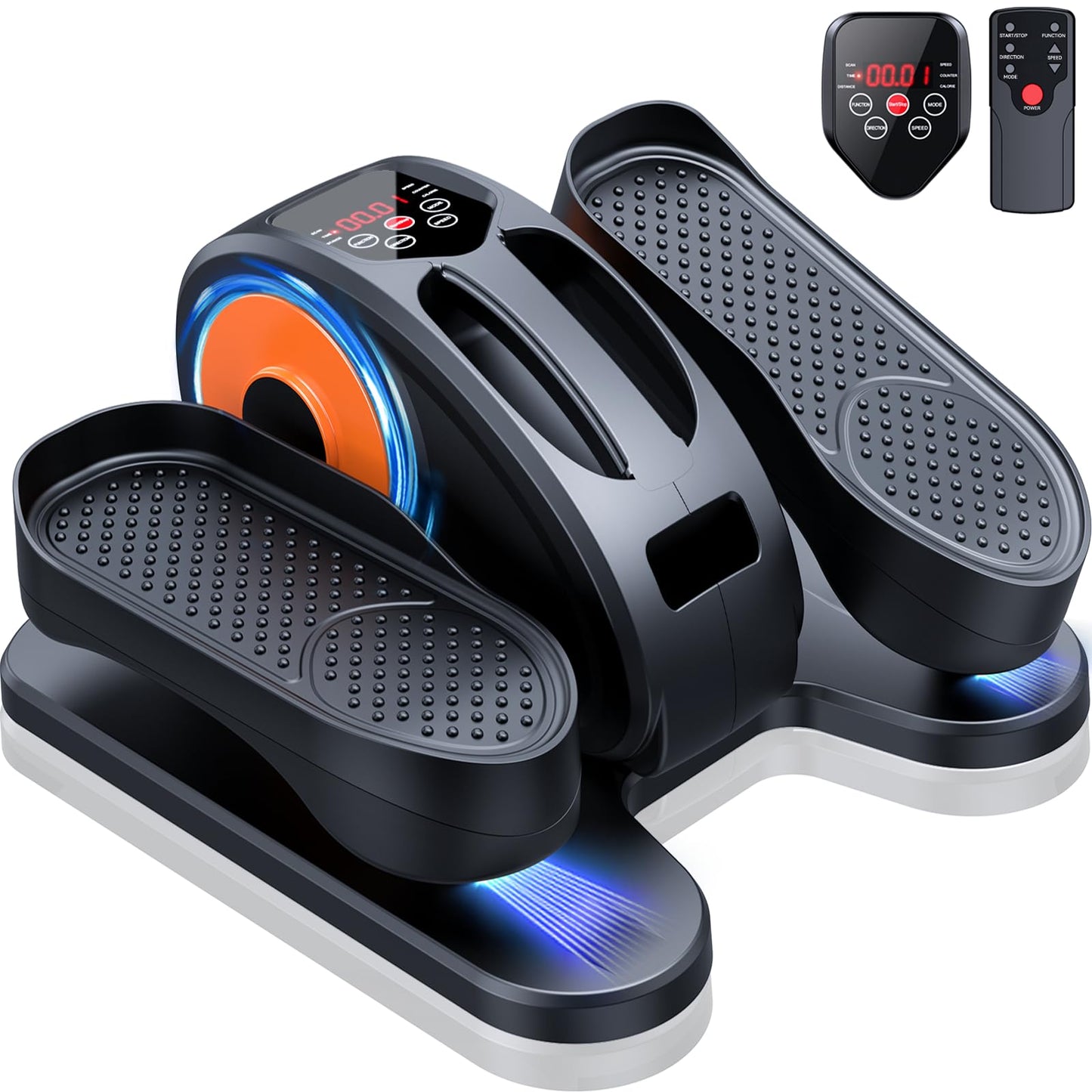 Under Desk Elliptical Machine, Electric Elliptical Leg Exerciser for Seniors Fully Assembled, Quiet & Portable Electric Seated Pedal Exerciser with Remote Control & 12 Adjustable Speeds