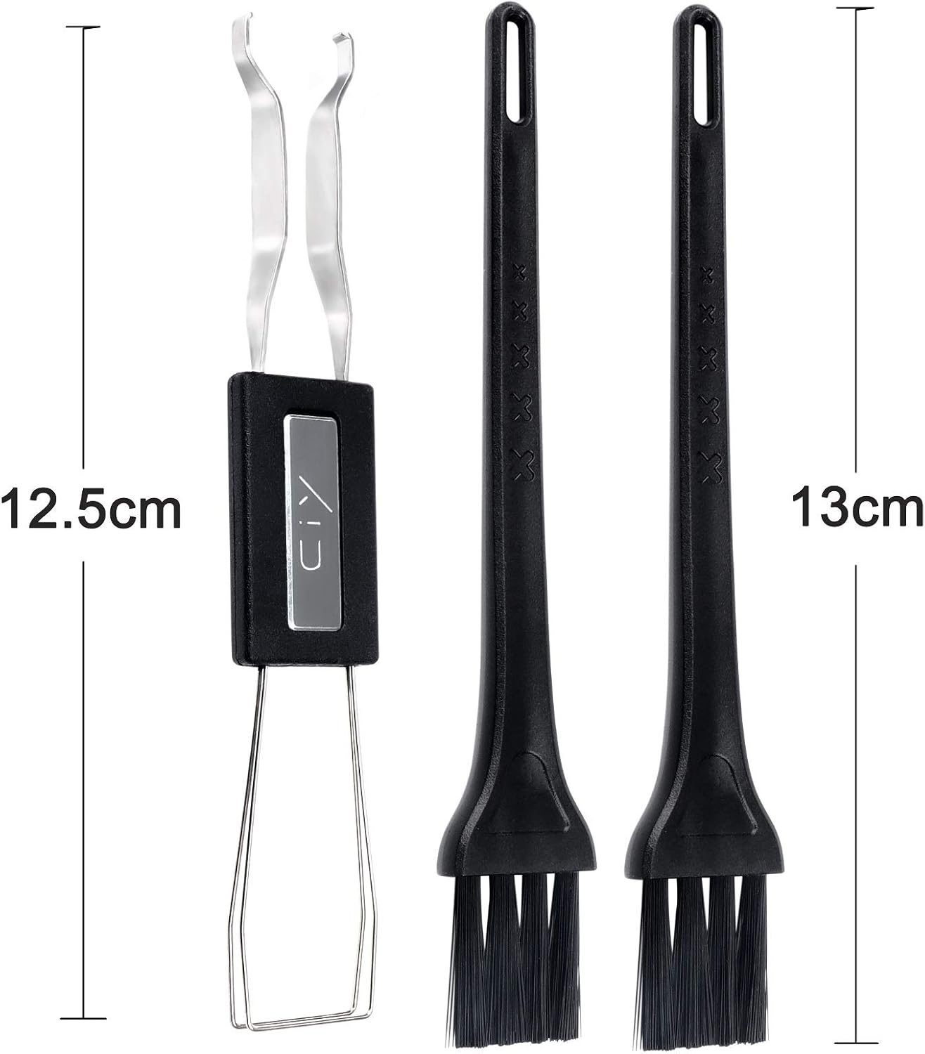 Keycap Puller Switch Puller Stainless Steel Keycap Removal Tool with 2 Pcs Keyboard Cleaning Brush for Mechanical Keyboard