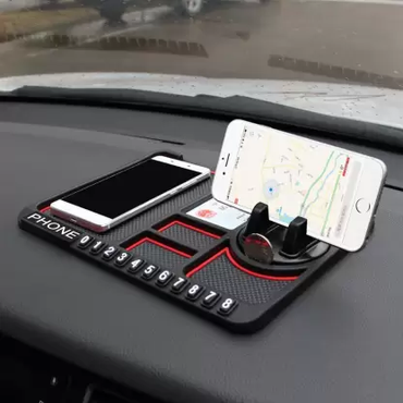 Silicone Car Dashboard Mat Phone Holder - Anti-Slip Design | Compatible with Smartphones and GPS Devices