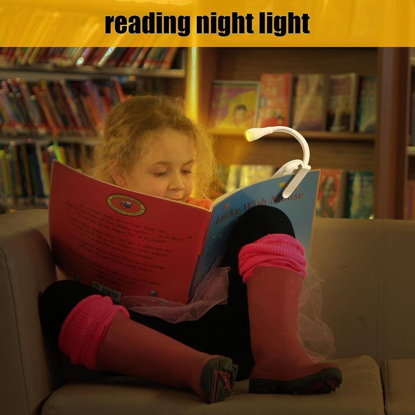 Book Light for Night Reading, Reading Light, Book Reading Light with Clip, Christmas Gifts, USB Rechargeable, 3 Modes, Portable, Eye Caring - White