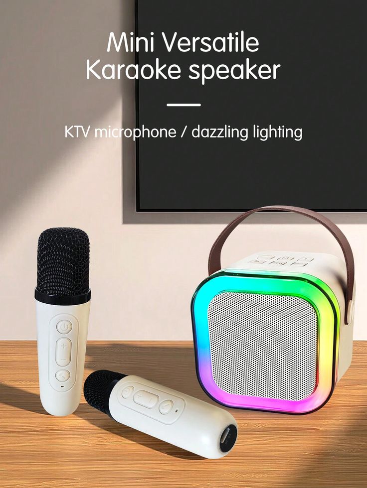 Mini Portable K12 Bluetooth Karaoke Speaker with Wireless Mics , Gifts Toys for Girls and  Boys Family Home Party, Birthday Party etc.
