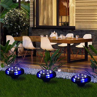 Solar Garden Lights Outdoor Lighting 12 LEDs Decking Lights Floor Ground Light IP65 Waterproof Warm White LED Light with Sensor for Lawn Patio Pathway Yard Driveway