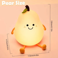 Silicone Pear LED Night light Lamp, Cute Funny Fruit Led Night Light with Legs, 7 Color Changing Light for Bedroom Gift for Christmas,  Halloween Party.