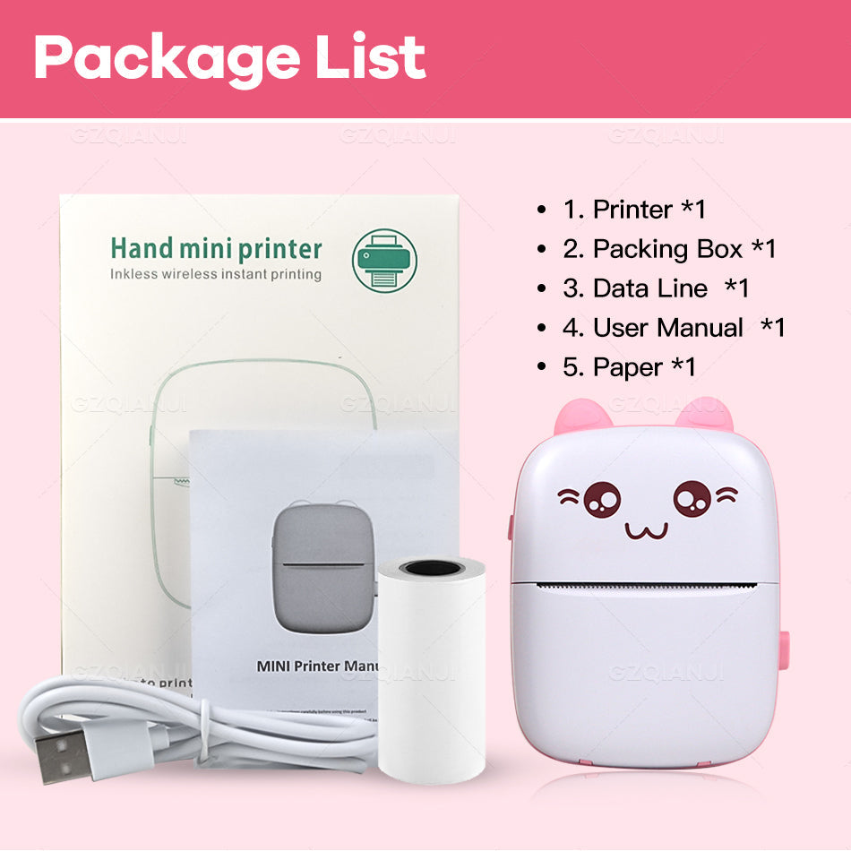 Mini Printer Portable Mini Bluetooth WiFi Printer