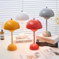 Wireless LED Touch Table Lamp Light with 3 Color Step less Dimming by Touch - Chic Indoor and Outdoor Table Lamp with Stylish Rounded Design for Home, Restaurant and More