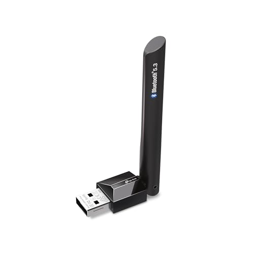 TP-Link USB Bluetooth Adapter for PC, Bluetooth 5.3 Long Range Receiver, Plug and Play, Adjustable Antenna, Supports Windows 11/10/8.1/7 for Desktop, Laptop, Keyboard, Mouse, etc (UB500 Plus)