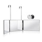 HIEEY 3 Way Mirror for Hair Cutting,360 Trifold Mirror with Height Adjustable Telescoping Hooks,and 5X Magnification,for Makeup, Hair Styling