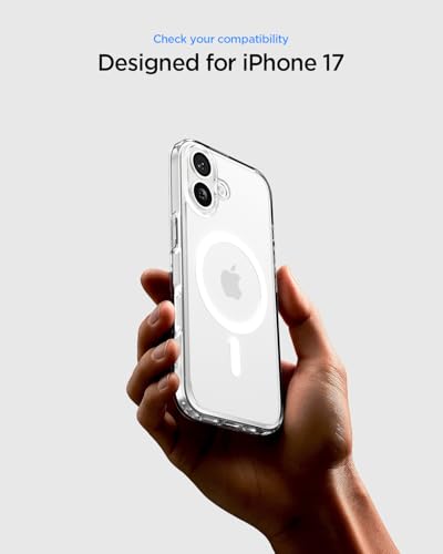 Spigen Ultra Hybrid MagFit Case for iPhone 17 - Clear White | MagSafe Compatible, Anti-Yellowing Crystal Clarity, Patented Air Cushion, MIL-STD-810H Military-Grade Drop Protection