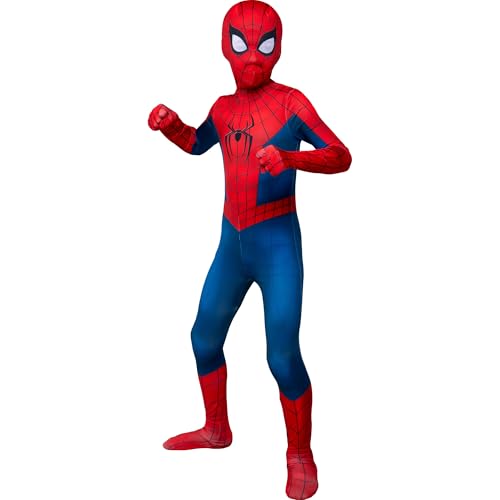 MARVEL Spider-Man Brand New Day Official Youth Zentai Halloween Costume-Deluxe Two-Way Stretch Spandex with Zippers Openings