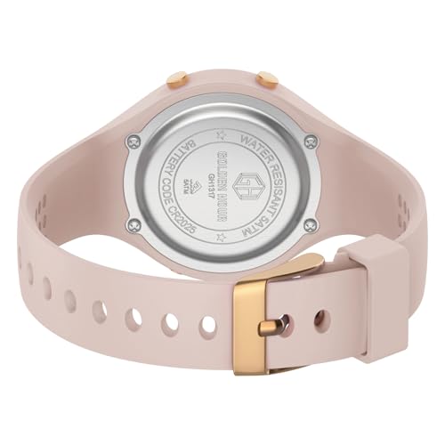 GOLDEN HOUR Waterproof Sport Women's Digital Chronograph Silicone Strap Watch