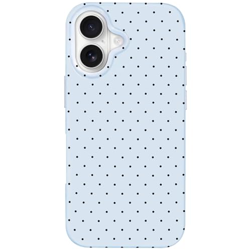 Hython for iPhone 17 Case Cute Polka Dot Aesthetic Design Simple Cover 6.3", Thin Slim Anti-Scratch Soft TPU Bumper Shockproof Rubber Protective Phone Cases for Women Girls Girly Boys, Blue