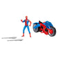 Marvel Spider-Man Web Blast Cycle, 4-Inch Action Figure with Vehicle and 2 Web Projectiles, Kids Playset for Ages 4 and Up