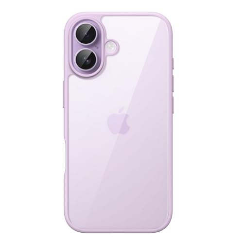 JETech Case for iPhone 17 6.3-Inch, Shockproof Phone Bumper Cover, Solid Color Matte TPU Frame, Anti-Scratch Clear Back (Lavender)