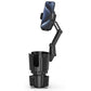 Phone Holders for Your Car, 2 in 1 Universal Cup Holder Expander Adjustable Base with Phone Mount, Long Arm with 360°Rotation Cup Holder Phones Mount for Car Compatible with All Smartphones