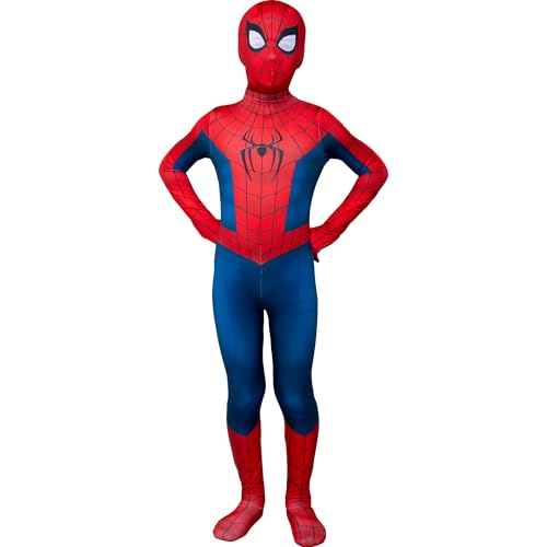MARVEL Spider-Man Brand New Day Official Youth Zentai Halloween Costume-Deluxe Two-Way Stretch Spandex with Zippers Openings
