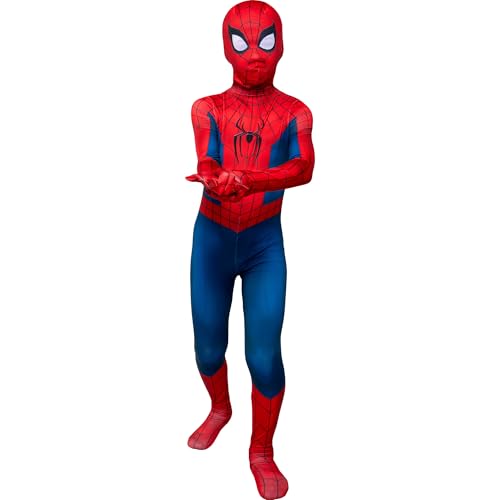 MARVEL Spider-Man Brand New Day Official Youth Zentai Halloween Costume-Deluxe Two-Way Stretch Spandex with Zippers Openings