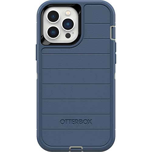 OtterBox Defender Series Screenless Edition Case for iPhone 13 Pro Max & iPhone 12 Pro Max (Only) - Holster Clip Included - Microbial Defense Protection - Non-Retail Packaging - Fort Blue