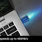 Samsung Type-C USB Flash Drive, 256GB, Transfers 4GB Files in 11 Secs w/Up to 400MB/s USB 3.2 Gen 1 Read Speeds, Compatible w/USB 3.0/2.0, Waterproof, 2022, Blue, MUF-256DA/AM