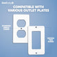 Outlet Cover Box for Child Safety (2 Pack) Duplex & Decorator Electrical Outlet Plates, Concealed Access Buttons, and Spacious Compartment - Jool Baby