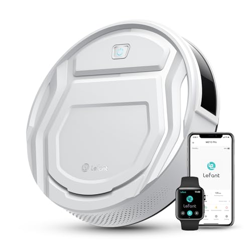 Lefant M210 Pro Robot Vacuum with 2200 Pa Powerful Suction, 6 Cleaning Modes, 120 Mins Runtime, Quiet, Self-Charging, Voice Control, Ideal for Pet Hair and Hard Floor, White