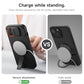 SURITCH for iPhone 14 Plus/15 Plus Case with Magnetic Camera Slide Cover and Adjustable Kickstand, Compatible with MagSafe, Shockproof Bumper Case Slim Protective Cover 6.7 Inch, Black