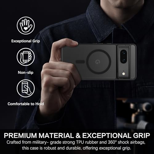 BENTOBEN for Google Pixel 7 Case [Compatible with Magsafe] Translucent Matte Magnetic Pixel 7 Case Magsafe Slim Thin Shockproof Women Men Protective Phone Cases Cover for Google Pixel 7 6.4", Black