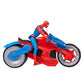 Marvel Spider-Man Web Blast Cycle, 4-Inch Action Figure with Vehicle and 2 Web Projectiles, Kids Playset for Ages 4 and Up