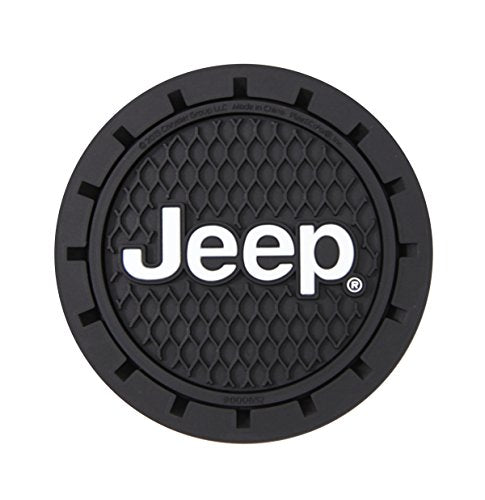 Plasticolor 000652R01 Jeep Logo Auto Car Truck SUV Cup Holder Coaster 2-Pack , Black