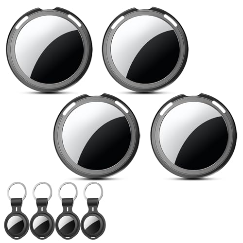 4 Pack Tracker Tags Item Finder [Apple MFi Certified]Works with Apple Find My (iOS Only) Air Bluetooth Smart Tag with Waterproof Replaceable Battery Worldwide Tracking for Key Wallet Bike Luggage Pets