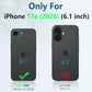 FNTCASE for iPhone 17e Phone Case: [Built-in Screen Protector & Kickstand] [Military-Grade Drop Protection] Heavy Duty Protective Full Body Shockproof TPU Rugged Protective Phone Cover Black
