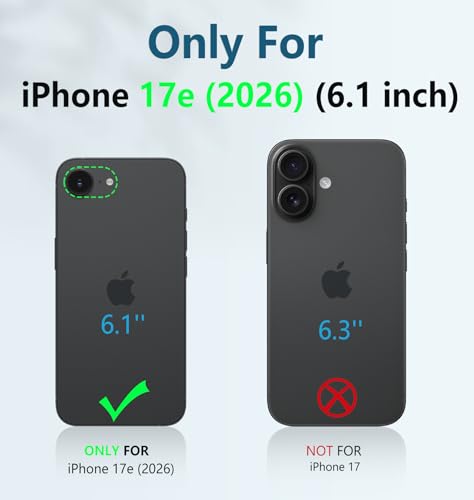 FNTCASE for iPhone 17e Phone Case: [Built-in Screen Protector & Kickstand] [Military-Grade Drop Protection] Heavy Duty Protective Full Body Shockproof TPU Rugged Protective Phone Cover Black
